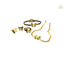 Elegant Butterfly Jewellery Set – Necklace, Ring, Chain, Locket & Bracelet |