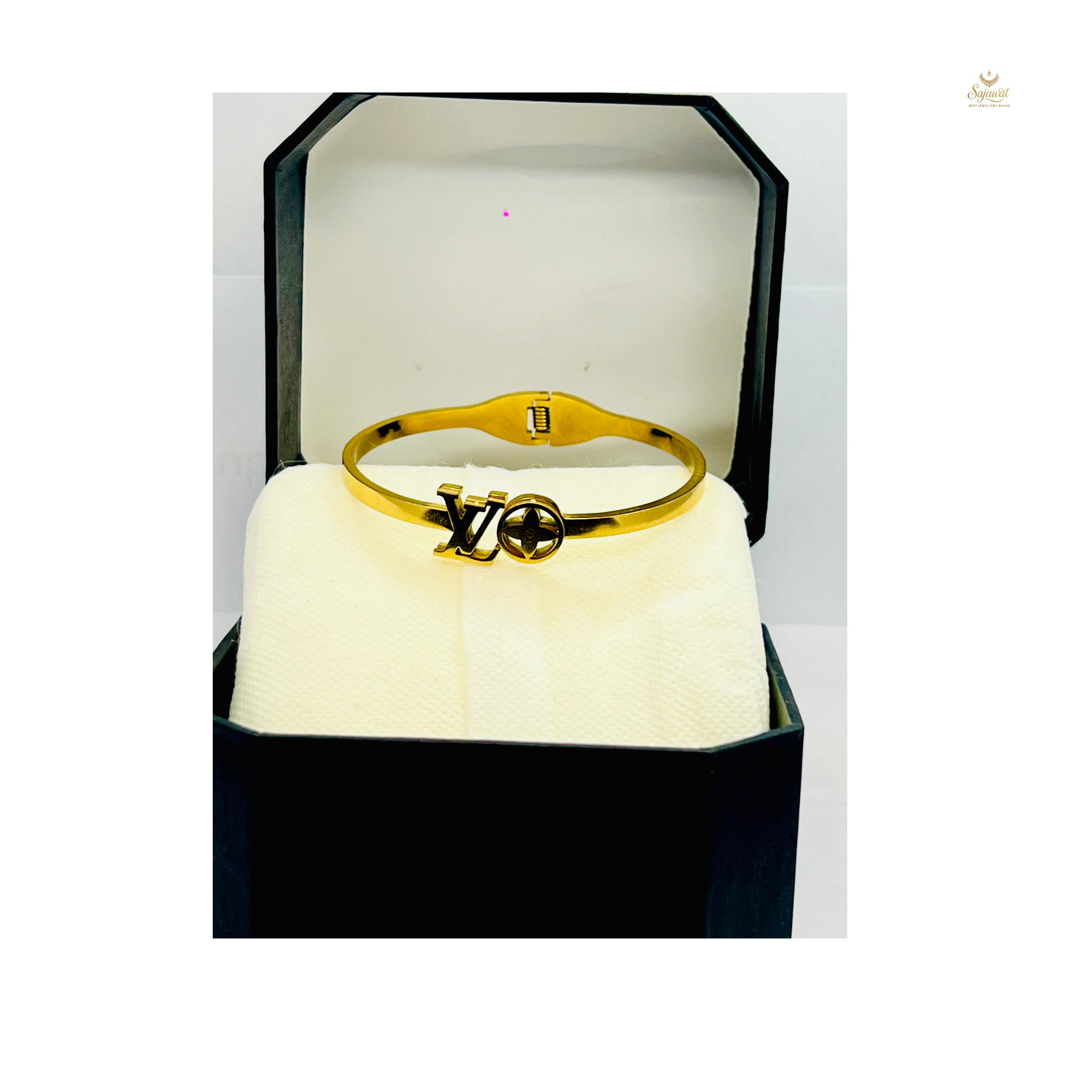 LV Inspired Black Bracelet – Premium Bold Edition
