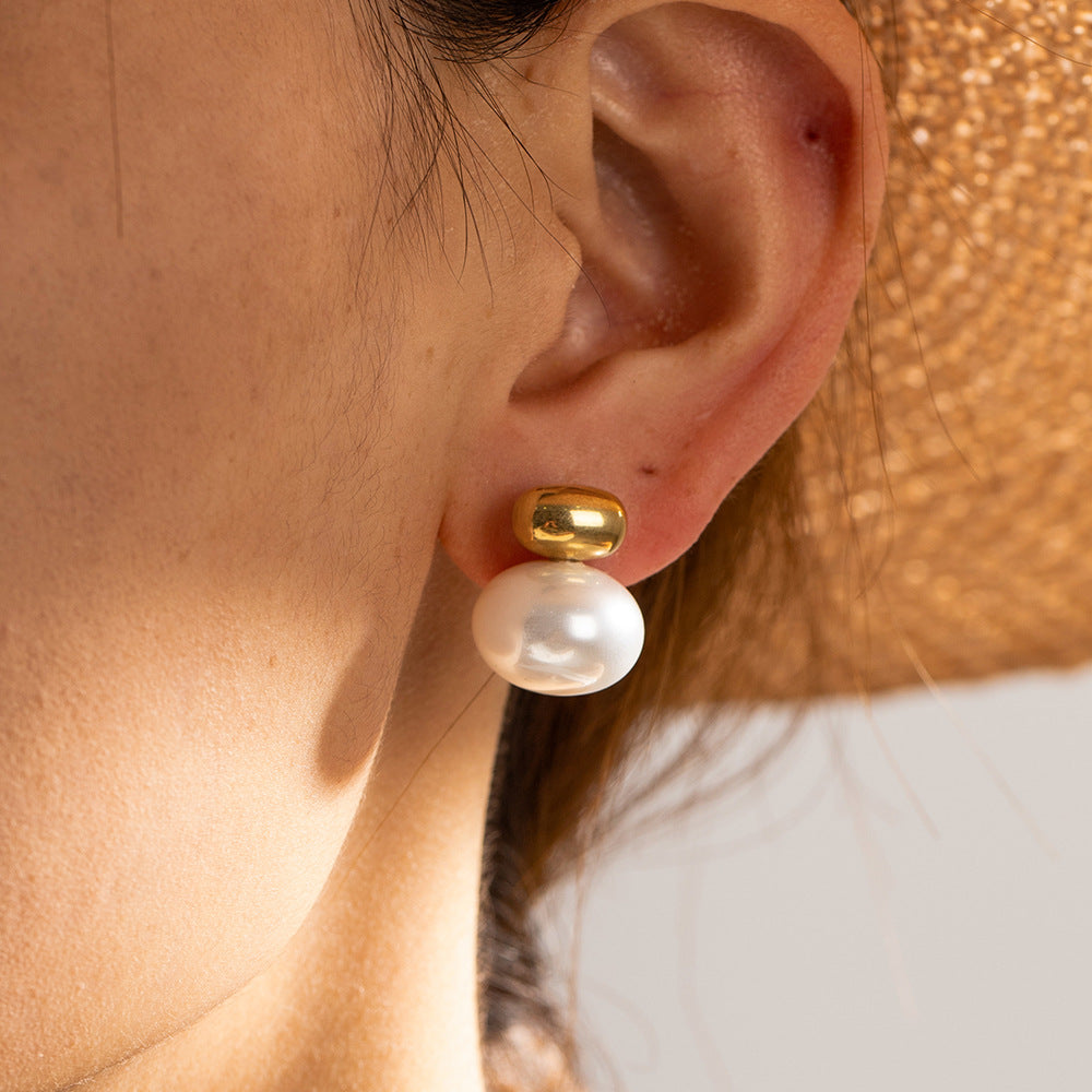 Elegant Pearl Drop Studs
